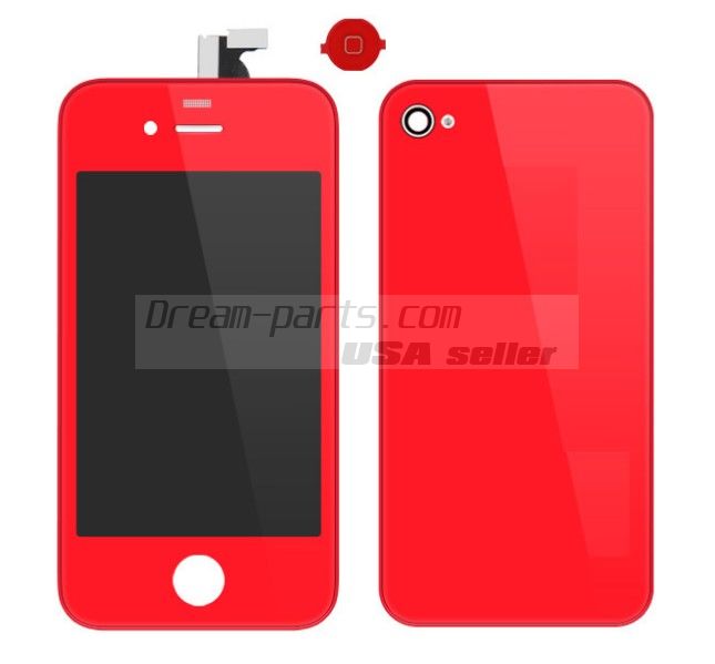 Colorful Replacement LCD Touch Screen Digitizer+Battery Cover For iPhone 4 4G wholesale--