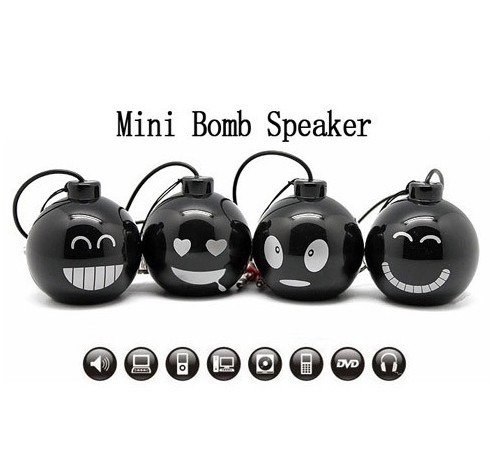 High Quality Cute Face Mini Speaker, Portable Rechargeable Stereo Loud Speaker
