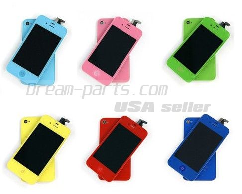 Colorful Replacement LCD Touch Screen Digitizer+Battery Cover For iPhone 4 4G wholesale