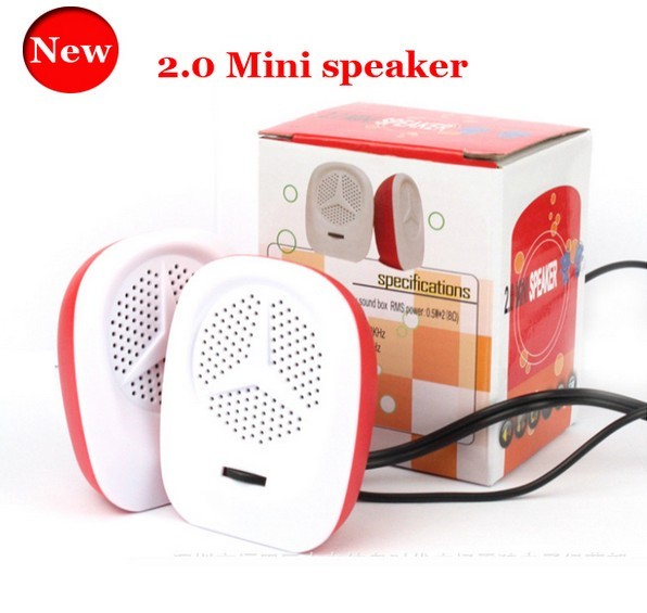 New 2 PCS Pair 3.5mm Audio Input 2.0 Mini Speaker Music Player