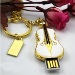 Wholesale creative U disk personalized keychain with crystal violin