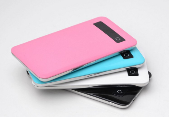 The new high-capacity ultra-thin candy-color touch screen mobile power charging treasure polymer