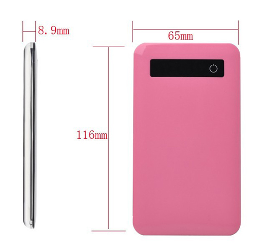 The new high-capacity ultra-thin candy-color touch screen mobile power charging treasure polymer